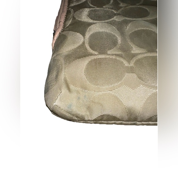 Coach Legacy Weekend Signature Nylon Sleeve Case Pouch Khaki Pink Accent - Picture 8 of 8